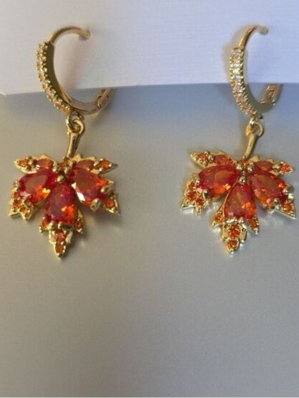 Mapleleaf Bling Earrings Colorful Fall Autumn GEM MAPLELEAF EARRINGS